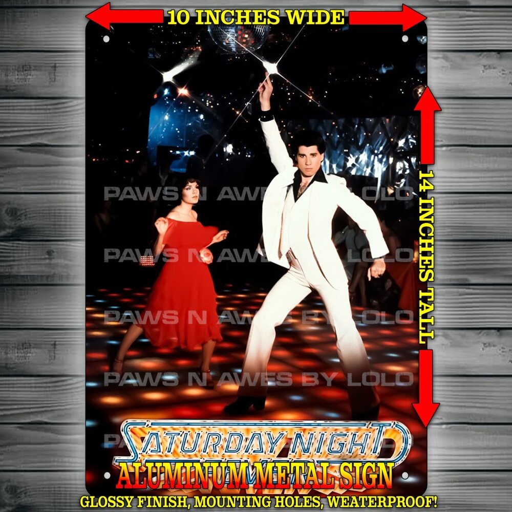 Saturday Night Fever John Travolta Glossy Wall Art Metal Sign 10x14"